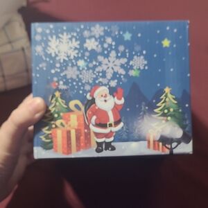 Festive Santa Holiday Gift Box - Blue & Red